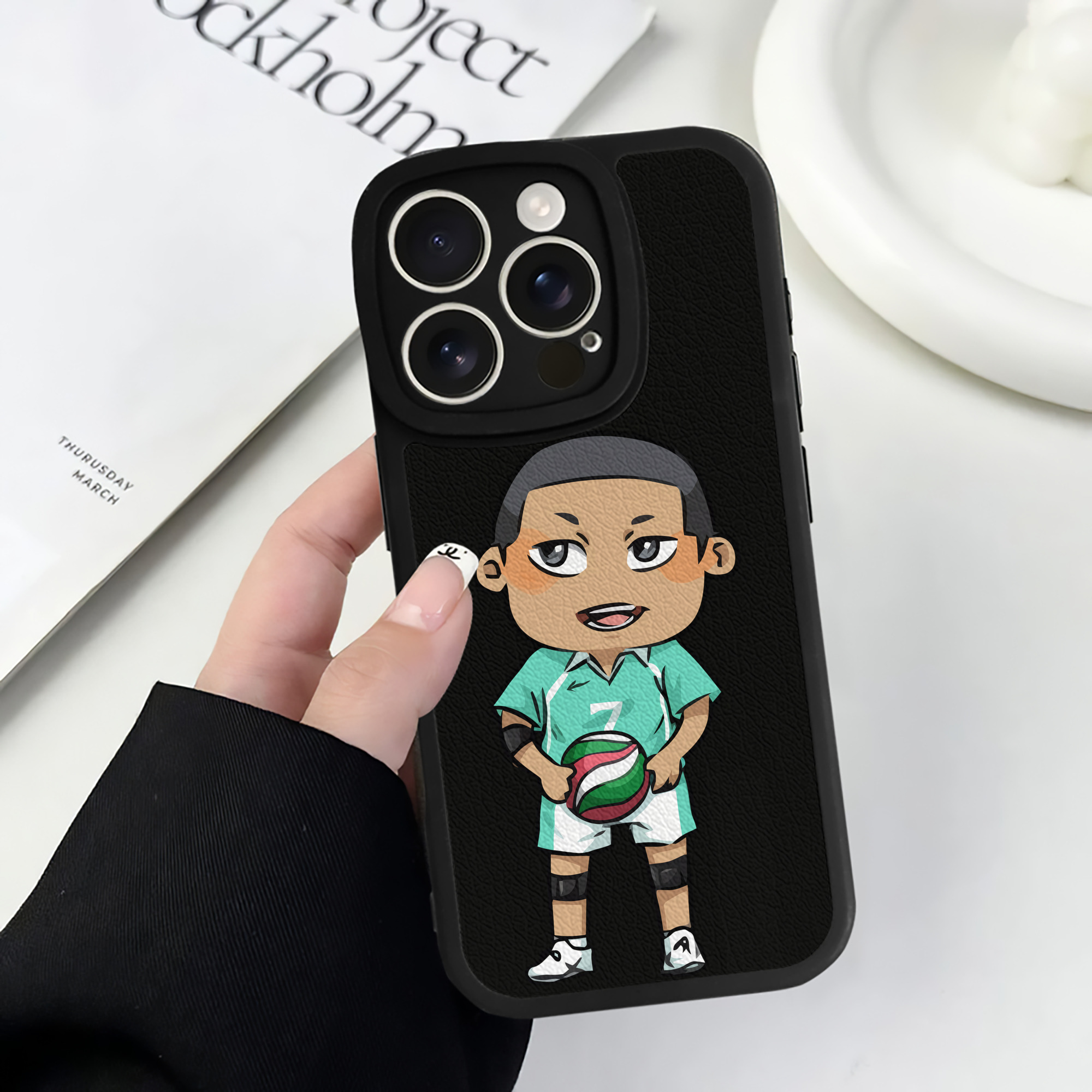（画像用） ハイキュー!! Haikyu!! 【iPhone 16シリーズ対応】シリコンスマホケース（レザー調） 材質：シリコン